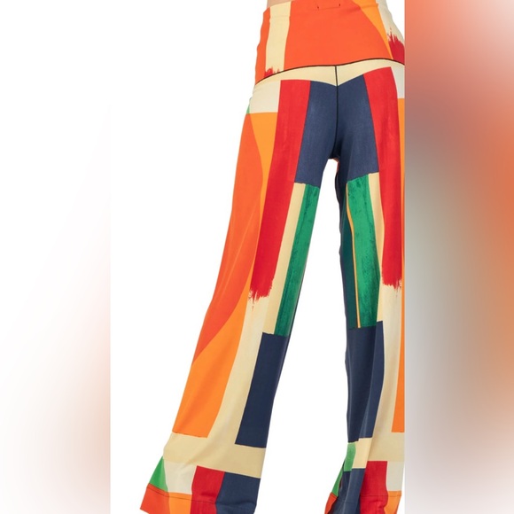 Eva Varro Knit Jersey Abstract Print Elastic Waist Wide Leg Pull-On Pants - Picture 14 of 14